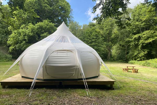 Stargazer tent woodland glamping Kent near Folkestone, Dover, Ashford and Eurotunnel